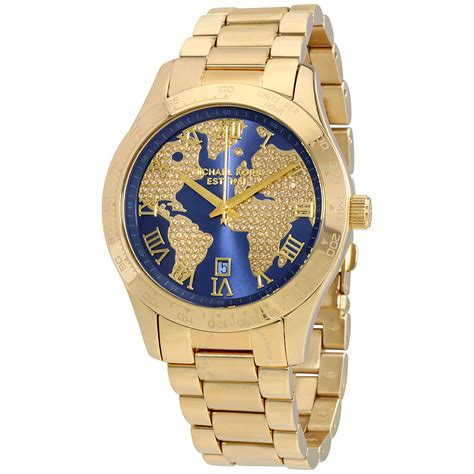 womens michael kors watch gold and blue|Michael Kors watches ladies gold.